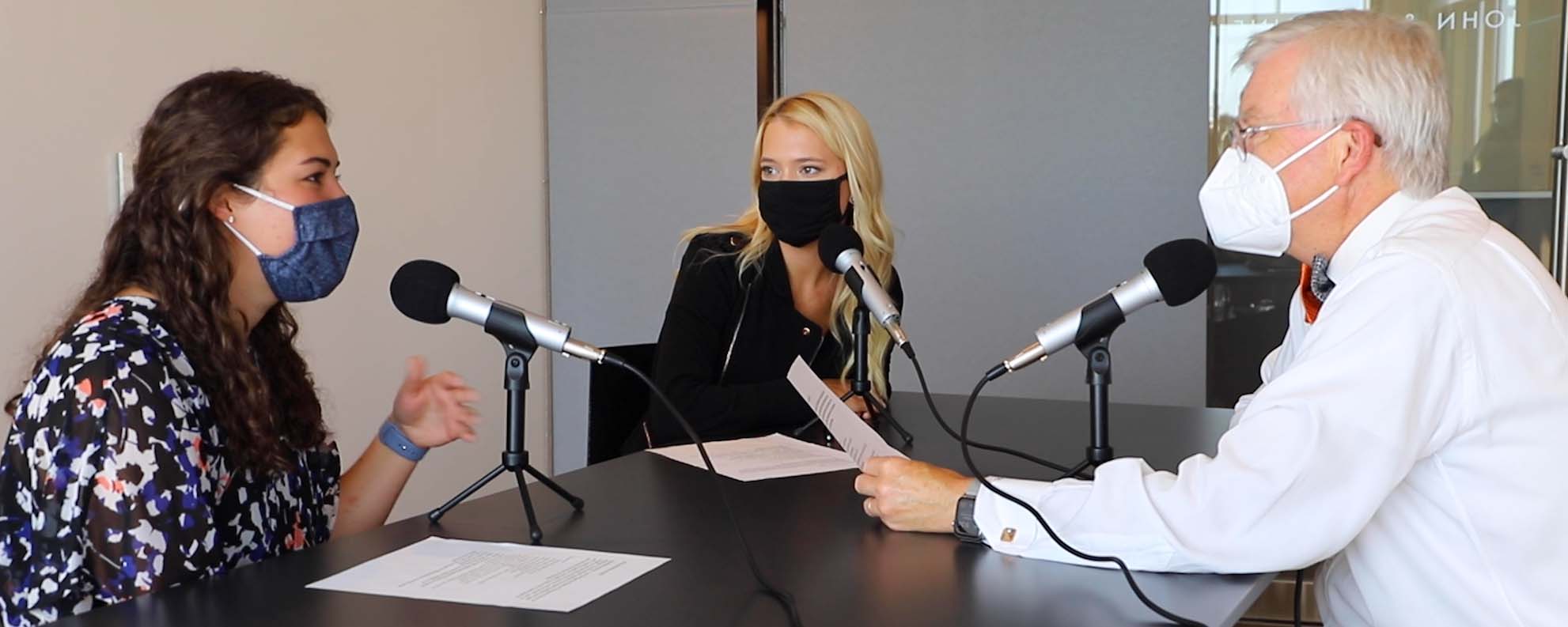 Rachel McKisick, Addison Price and Dean Eastman producing the Buzz on Business podcast. 