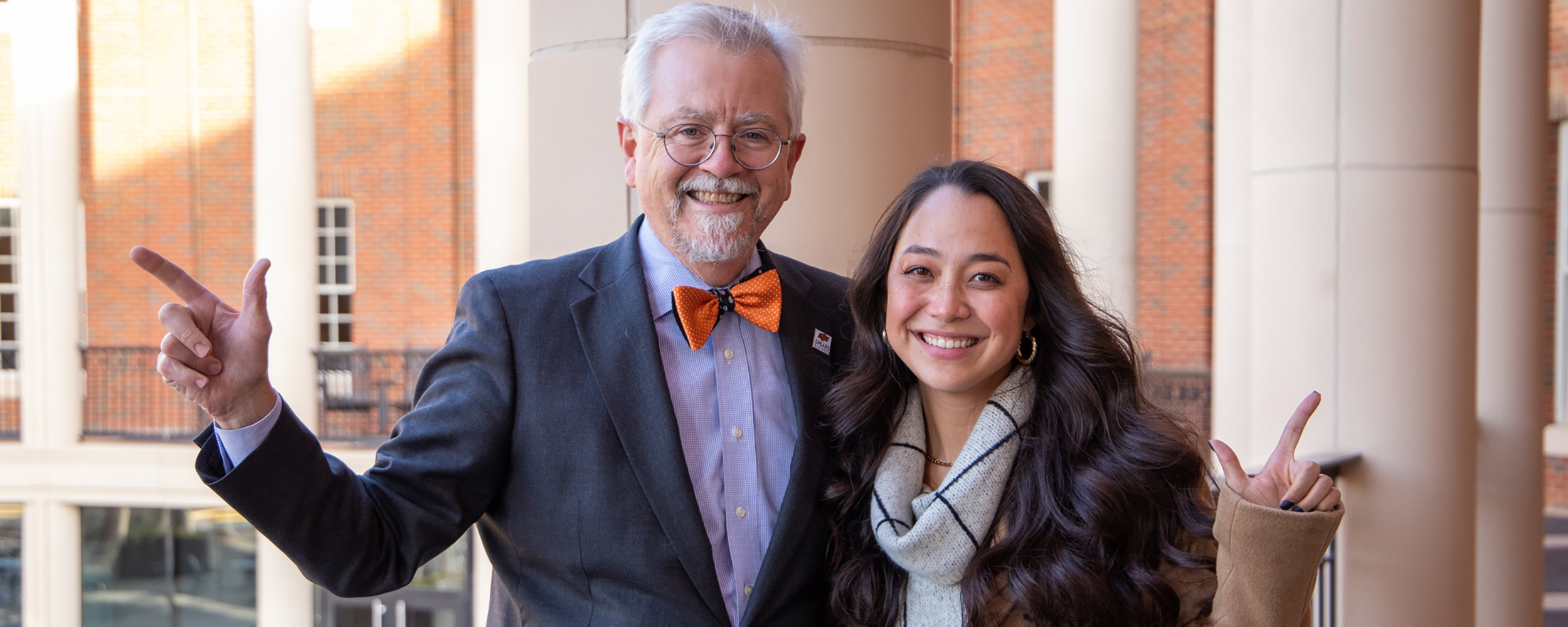 Dean Eastman and Alexis Hightower, the spring 2022 hosts of the Buzz on Business podcast. 
