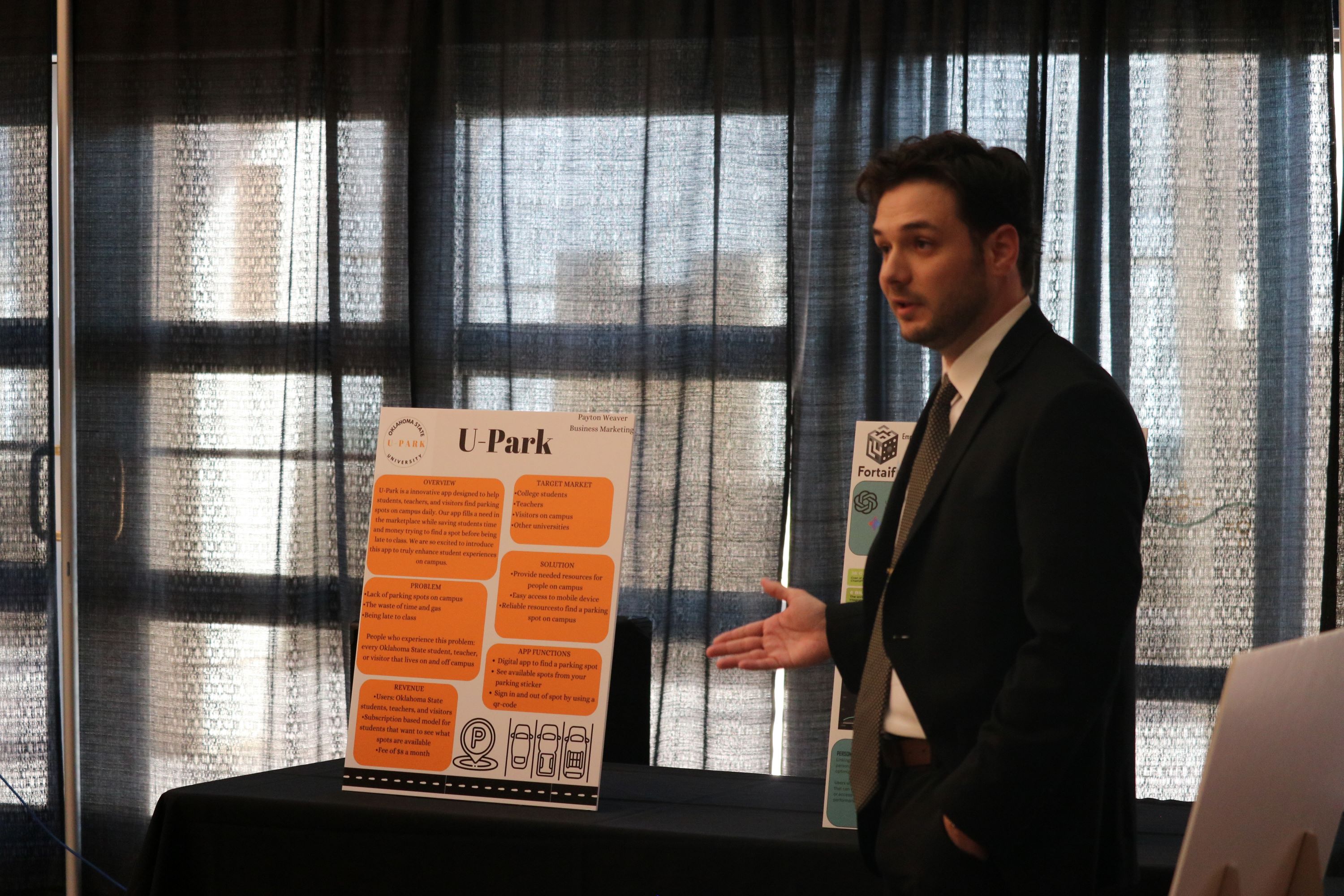 student pitching