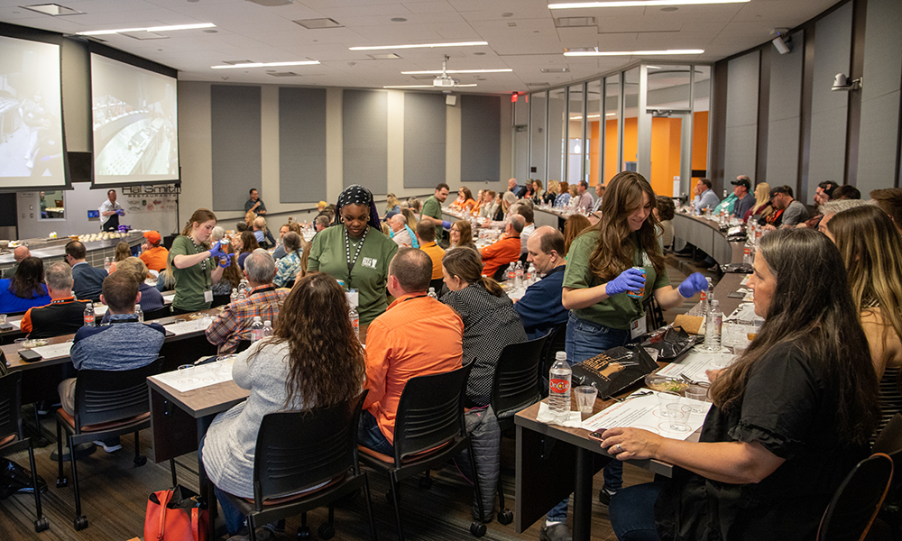 Craft Beer Forum participants in a classroom session.