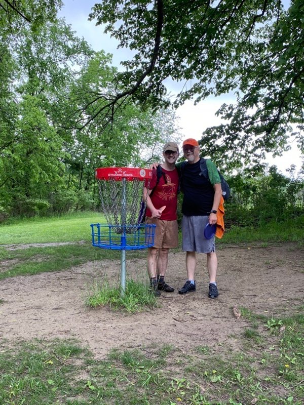 Dr Eastman playing disc golf