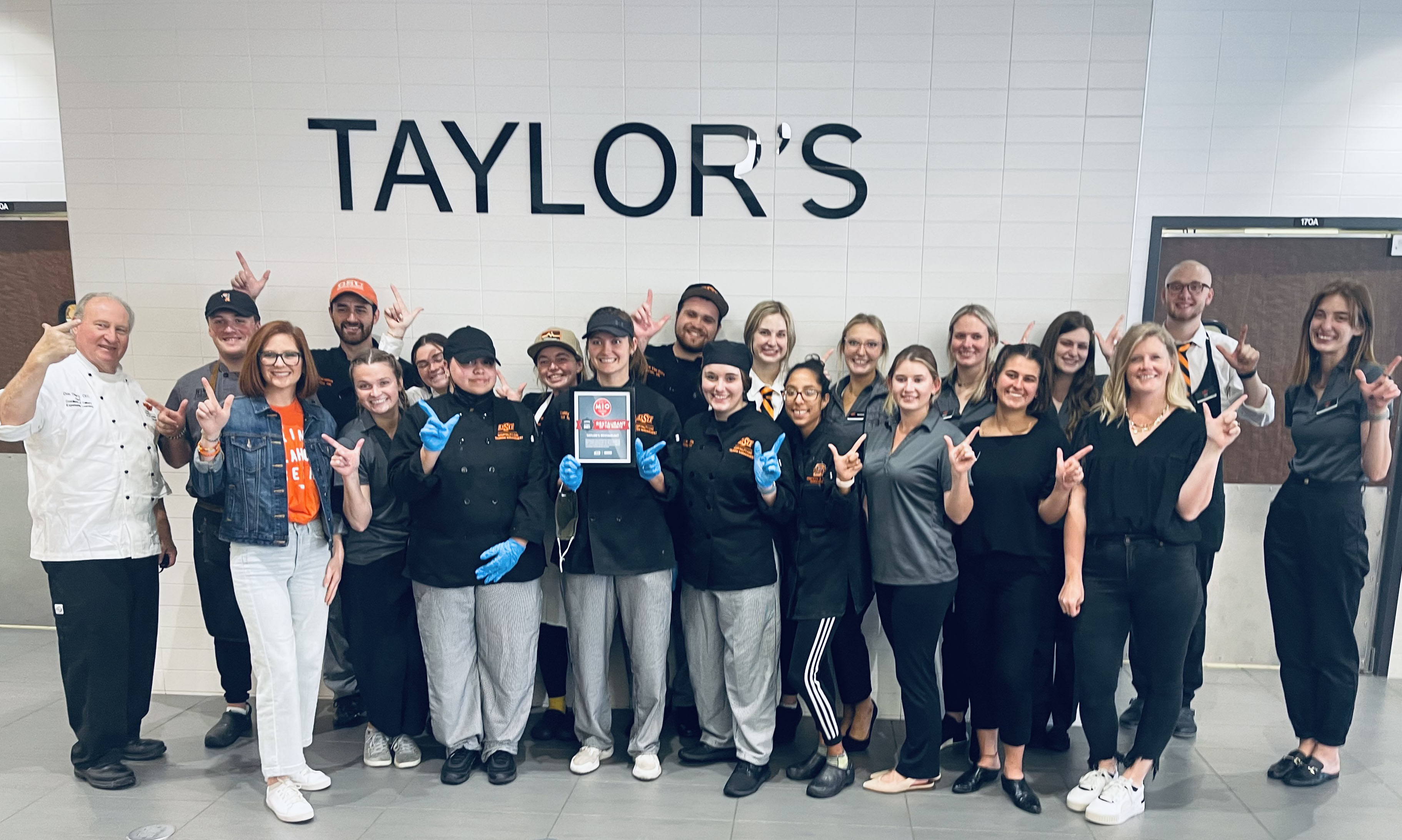 Taylor's Restaurant with their MIO award. 