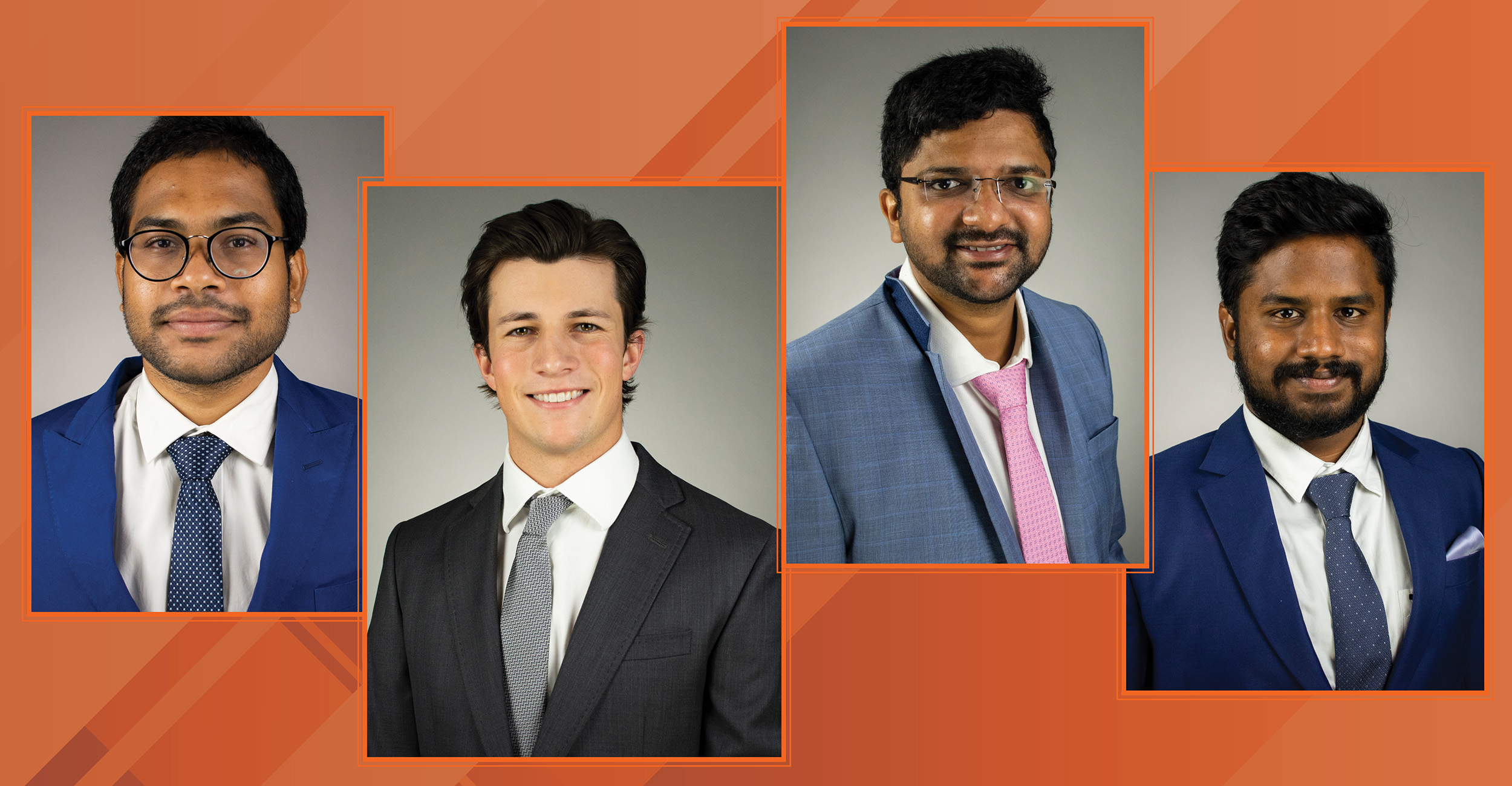 First-place team of Bharath Raj Muppalla, Cade Phelan, Srinivas Pramodh Kotipalli and Tharun Reddy