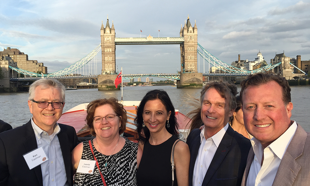 Dean Eastman in London with donors and friends