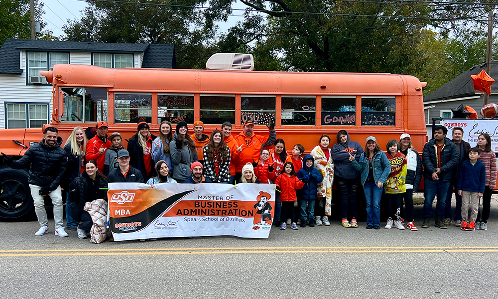 The MBA team with Cowboys vs. Cancer at the OSU Homecoming Parade.