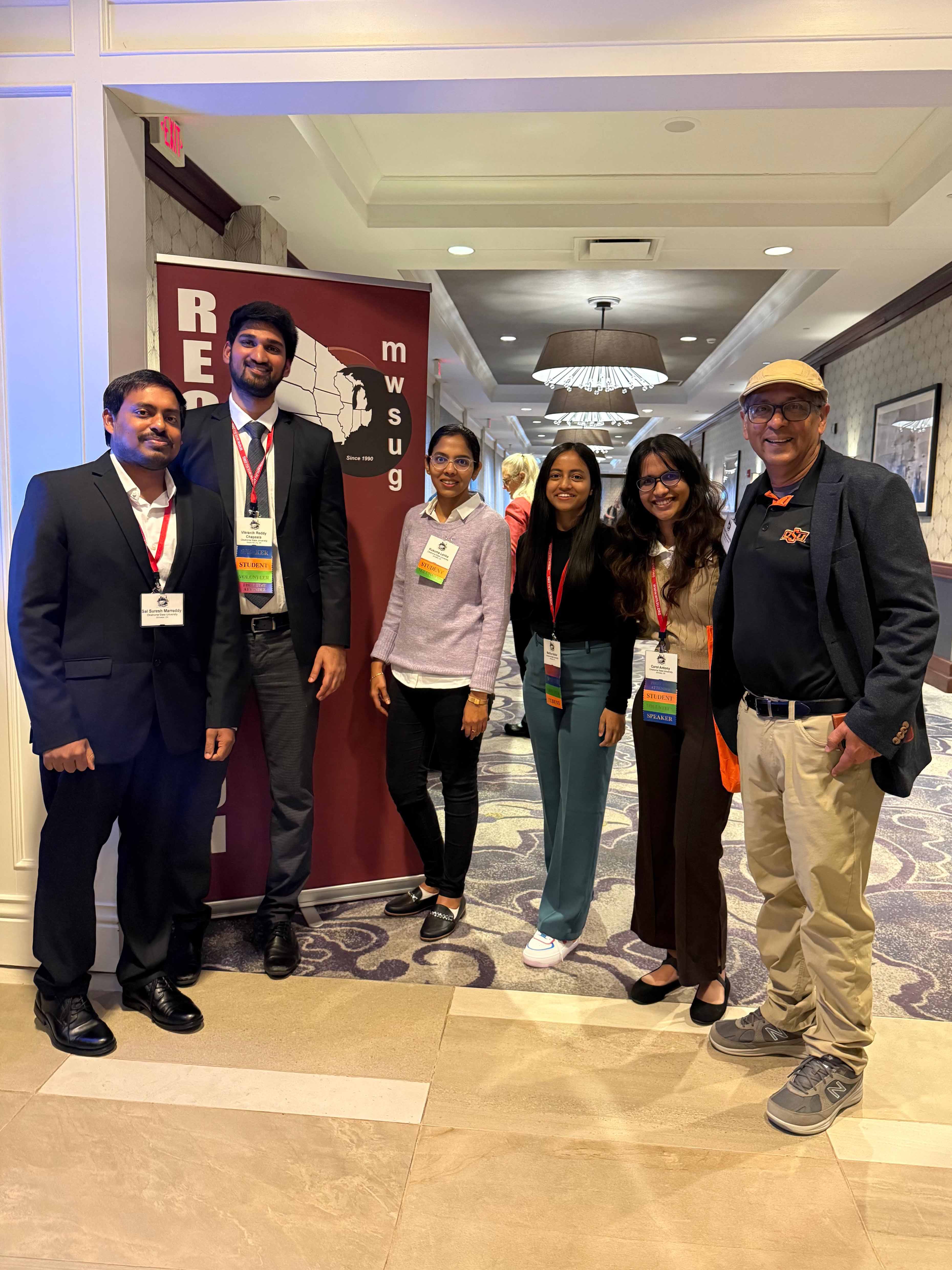 MS BAnDS students gather with Dr. Goutam Chakraborty at the MWSUG conference.