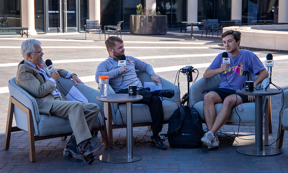 Dean Eastman hosting a podcast